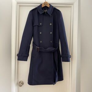 JCrew Navy Wool Cashmere Trench Coat